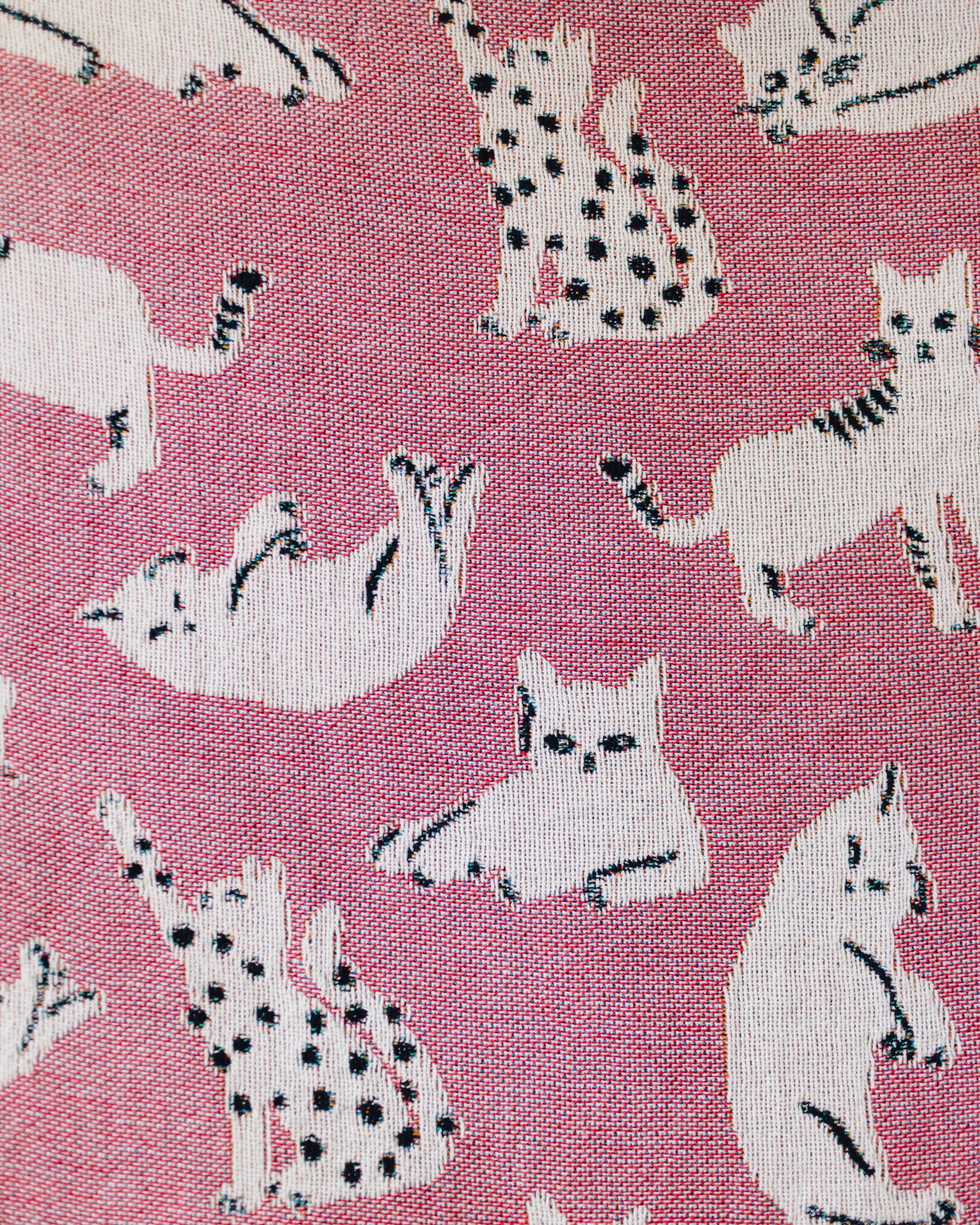Pink Cat Throw Blanket Woven Cotton Throw Cute Gift for Cat Etsy