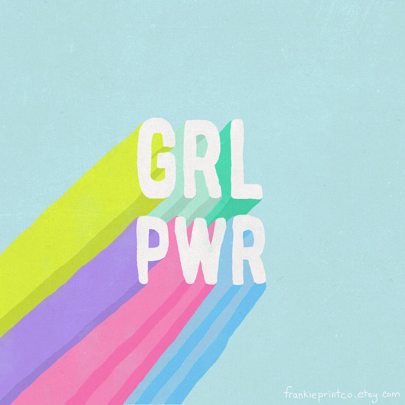 Girl Power Pillow Blue Throw Pillow Girl Throw Pillow Cute Etsy