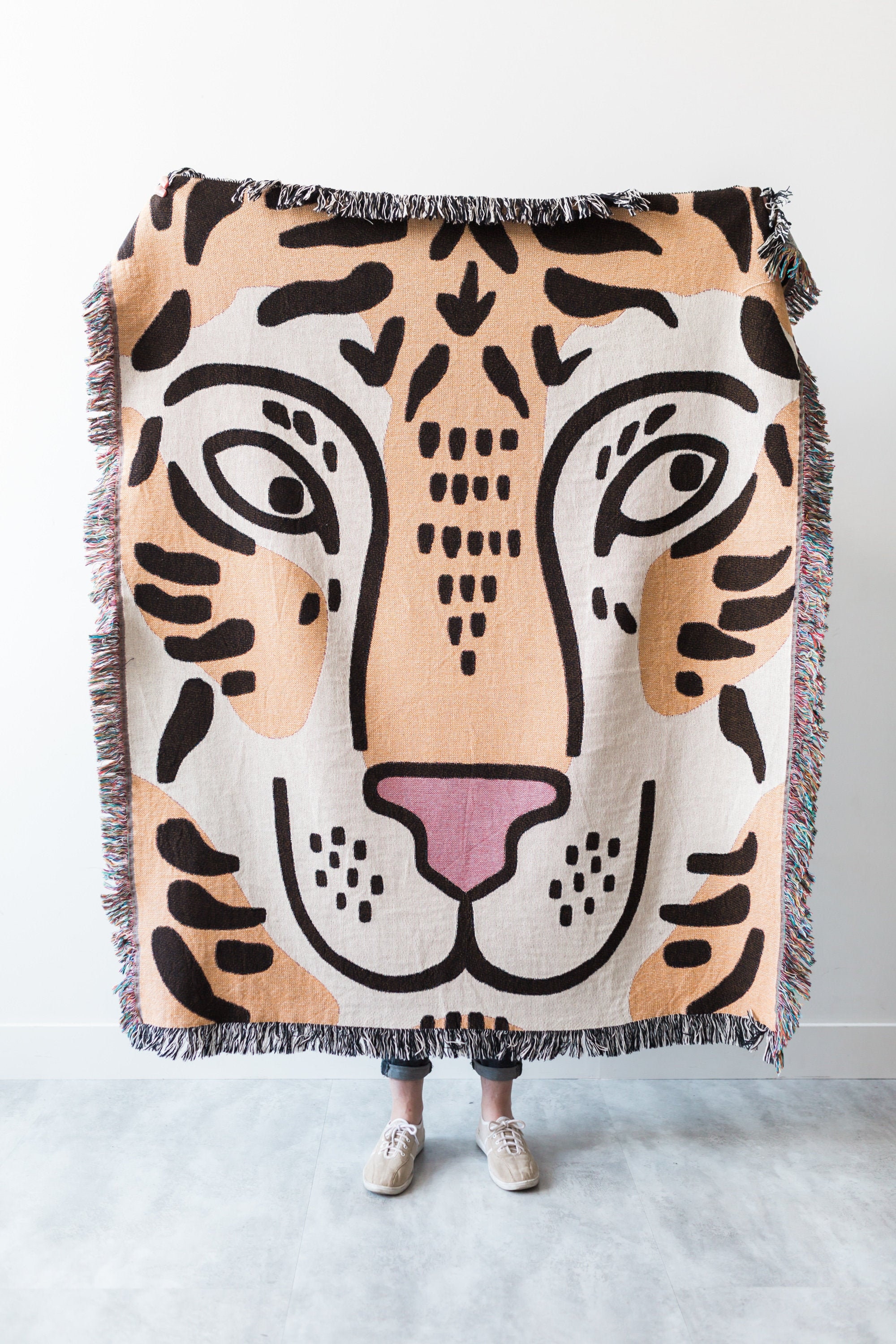 Tiger Throw Blanket Woven Cotton Throw Cute Funny Gift for Animal Lovers Jungle Decor Bold Unique Maximalist Artistic Quirky Home Etsy Canada
