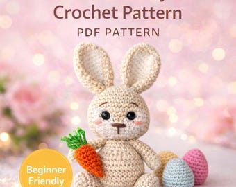 Mini Crochet Bunny PDF Tutorial | Spring Amigurumi Toy Pattern | Instant Download