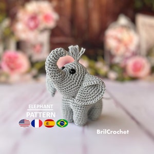 PATTERN Amigurumi Elephant Small Elephant Amigurumi Elephant Crochet Pattern Elephant Toy Tutorial Safari PDF Crochet Pattern Animal image 6