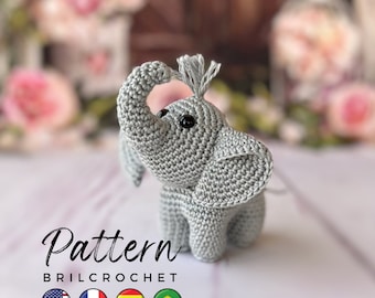 PATTERN Amigurumi Elephant Small Elephant Amigurumi Elephant Crochet Pattern Elephant Toy Tutorial Safari PDF Crochet Pattern Animal