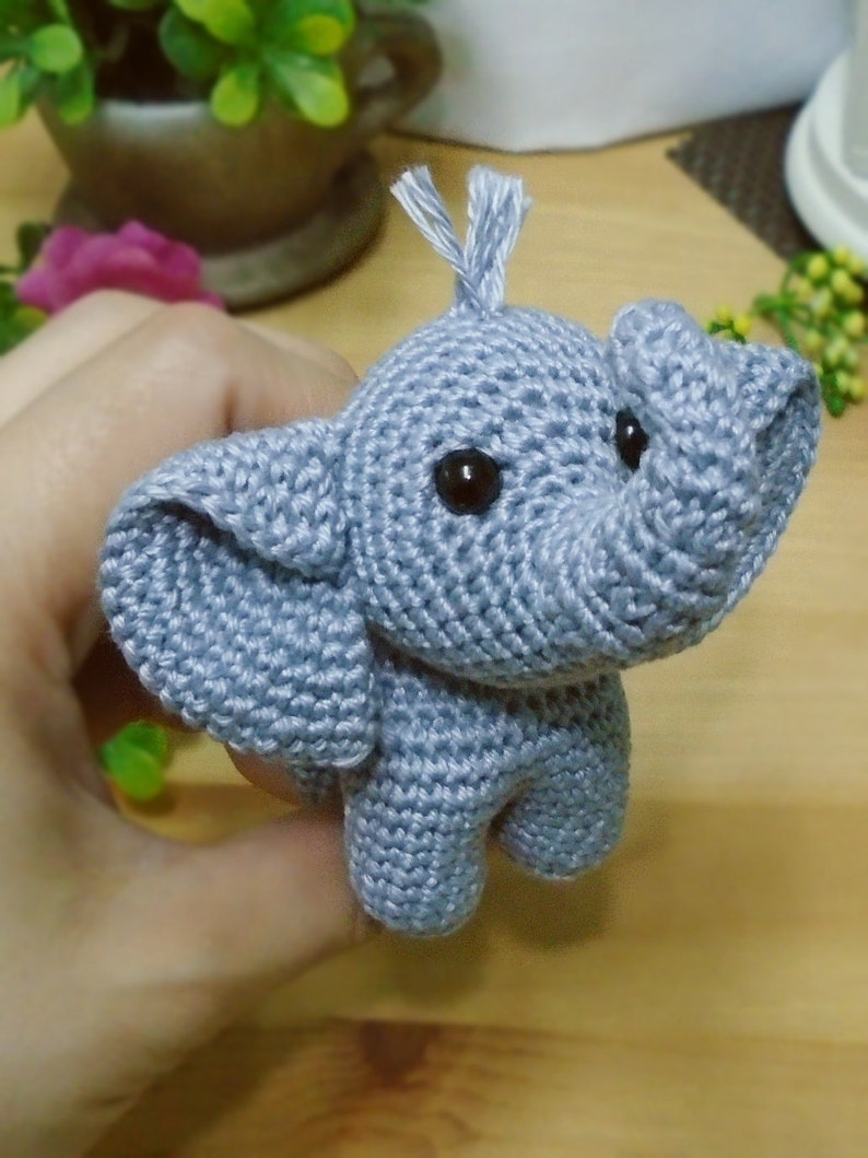 PATTERN Amigurumi Elephant Small Elephant Amigurumi Elephant Crochet Pattern Elephant Toy Tutorial Safari PDF Crochet Pattern Animal image 5