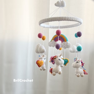 Unicorn Baby Mobile: Hand-Crocheted Nursery Decor
