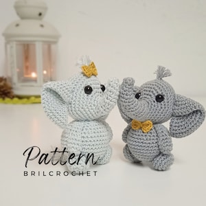PATTERN: Ella and Argus The Mini Elephants Amigurumi, Small Elephant Amigurumi, Elephant Pattern, Elephant toy Tutorial, PDF Crochet Pattern