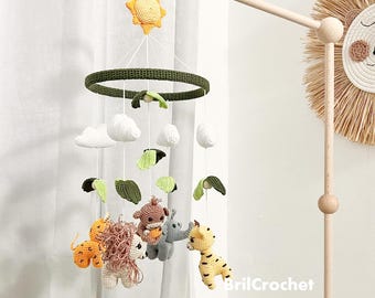 Safari Baby Mobile: Hand-Crocheted Amigurumi Animals Nursery Decor