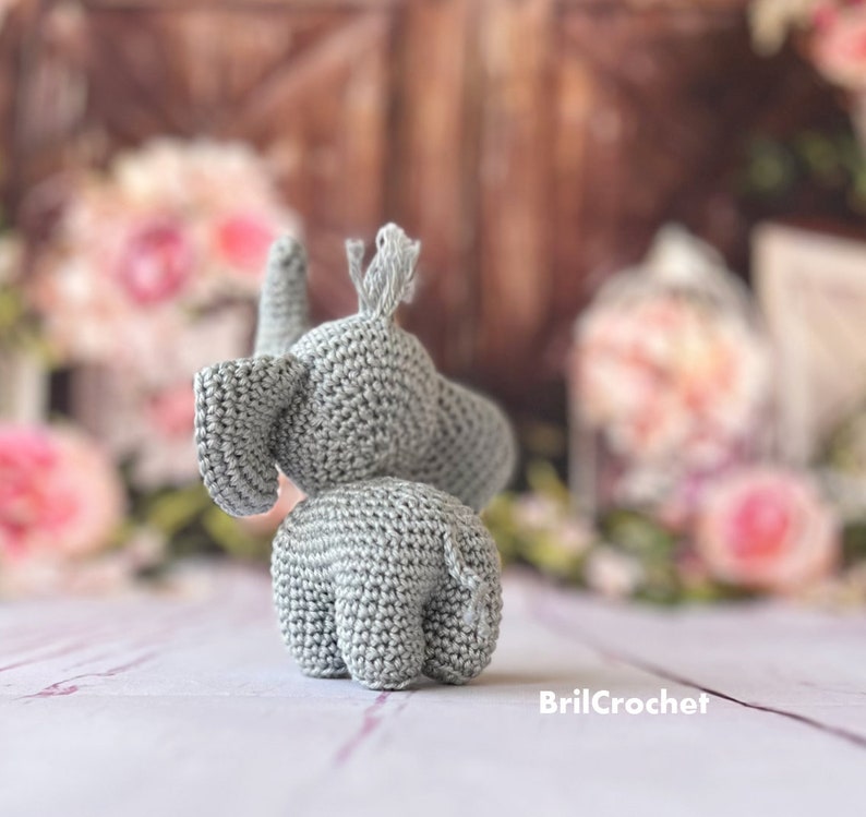 PATTERN Amigurumi Elephant Small Elephant Amigurumi Elephant Crochet Pattern Elephant Toy Tutorial Safari PDF Crochet Pattern Animal image 3