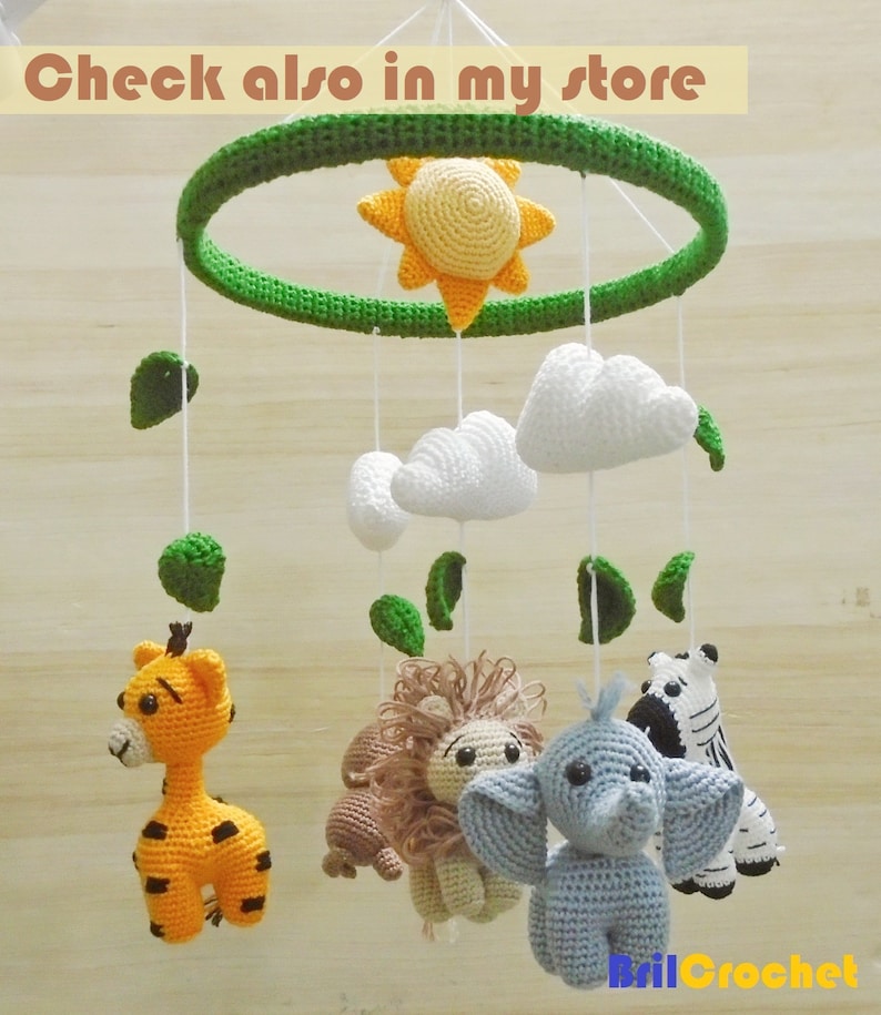 crochet baby mobile safari pattern