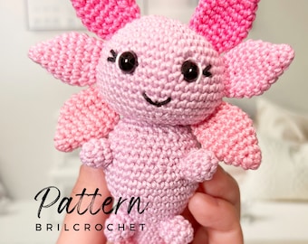 Amigurumi Axolotl Crochet Pattern: Small Pink Doll (PDF Tutorial)
