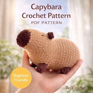 Capybara Amigurumi PDF | Tutoriel de jouet animal au crochet | Modèle adapté aux débutants
