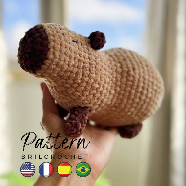 Pattern Capybara Crochet amigurumi Create Your Own Adorable Small Capybara Toy with our Step-by-Step Tutorial (PDF Included)