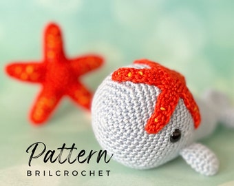 Amigurumi Whale Crochet Pattern Marine Animal PDF Tutorial - Stuffed Whale Toy, Ocean Creature, DIY Crochet Pattern