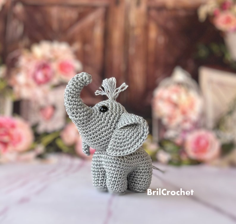 PATTERN Amigurumi Elephant Small Elephant Amigurumi Elephant Crochet Pattern Elephant Toy Tutorial Safari PDF Crochet Pattern Animal image 4