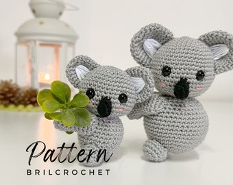 PATTERN: Koalas Mother and Baby Amigurumis, Small Koalas Amigurumi, Crocheted Koalas Pattern, Mother's Day amigurumi, Mother's Day crochet