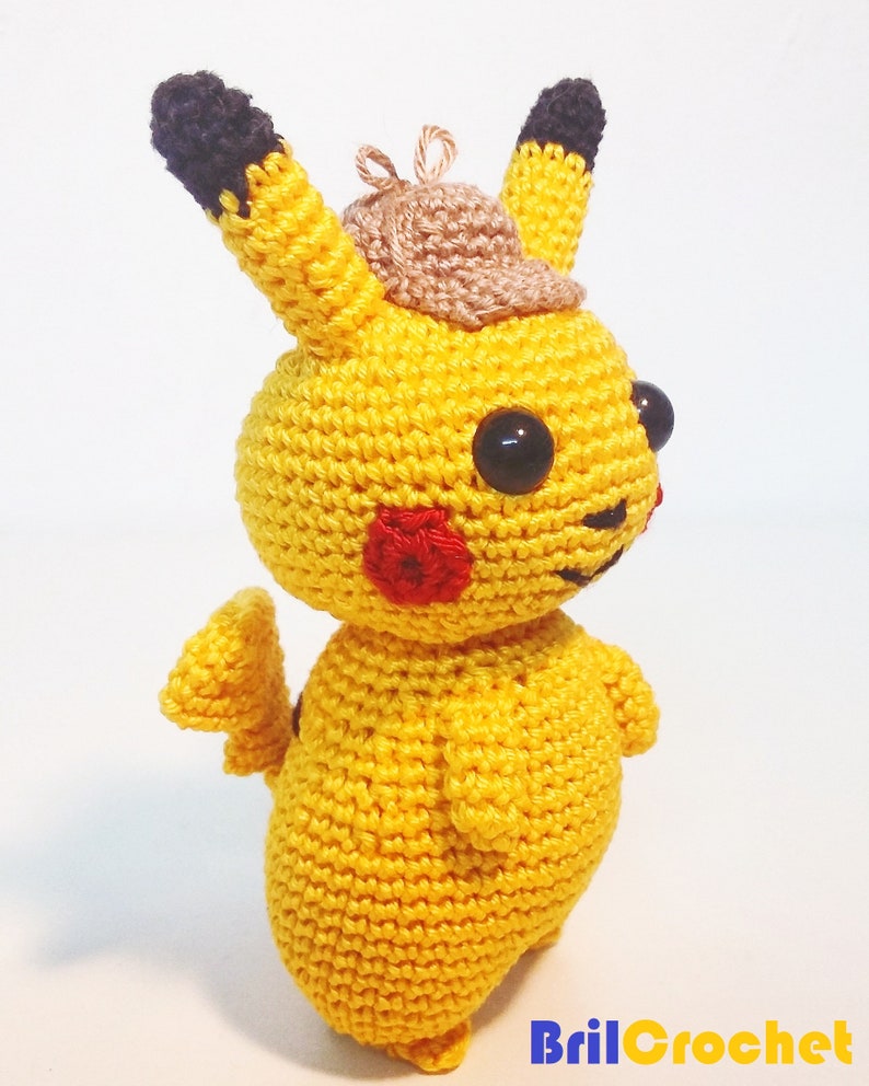 Pikachu detective toy pokemon new movie Pikachu amigurumi Pikachu detetive amigurumi pokemon amigurumi pokemon detective