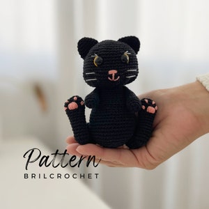 PATTERN Black Cat Crochet Pattern, Crafting an Iconic Symbol of Halloween with Crochet Instructions, Crochet Halloween Decor Black Cat DIY
