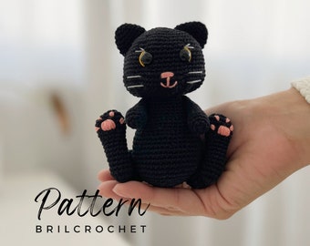 Black Cat Amigurumi Crochet Pattern: Halloween Decor DIY (PDF Pattern)
