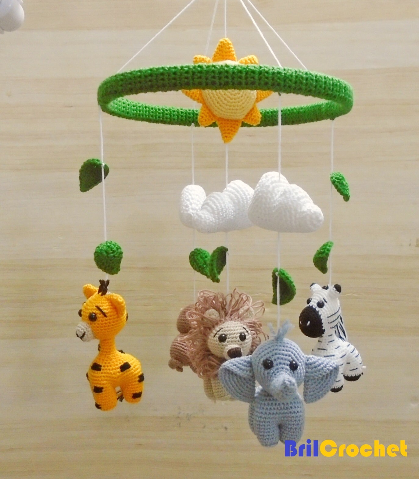 Safari Crib Mobile Safari Baby Mobile Zoo Amigurumi Baby Etsy