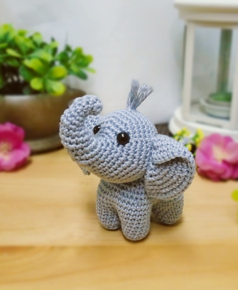 PATTERN Amigurumi Elephant Small Elephant Amigurumi Elephant Crochet Pattern Elephant Toy Tutorial Safari PDF Crochet Pattern Animal image 2