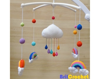 Rainbow Baby Mobile Rainbow Crib mobile Rainbow Decor Baby Crib Mobile Nursery mobile Clouds Baby mobile Cloud Crib Mobile Cloud Nursery