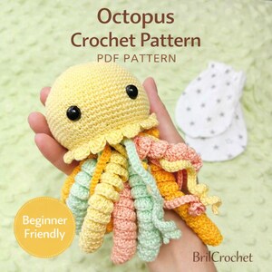 Octopus Amigurumi Crochet Pattern: Baby Toy, Crib Decor (PDF Pattern)