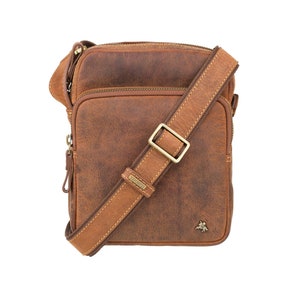 Handmade Small Leather Bag - Cross Body Small Leather Satchel - Leather Bags For Men by VISCONTI - Havanna Tan Premium Leather - TC68 image 2