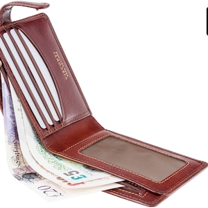 VISCONTI - Luxury Tan Leather Wallet with RFID Protection - Button Close Wallet - Wallets for Men - Veg Tan Premium Leather - TSC41