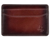 RFID Blocking Slim Card Wallet by VISCONTI - Slim Leather Card Holder Handmade With Burnished Leather - Front Pocket Wallet - Evan AT54