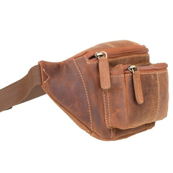 VISCONTI Classic Bum Bag - Ziptop Bag - Oiled Tan - Leather Bum Bag - Waist Bag - Unisex - 720