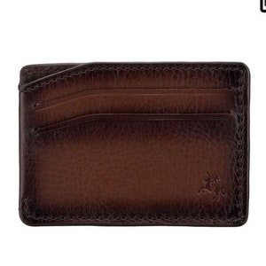 Hand Burnished High Quality Leather Card & ID Holder Made by VISCONTI - RFID Card Holder MT86 Tan Burnish - Luc
