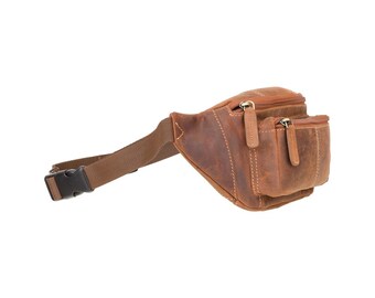 tan leather bum bag