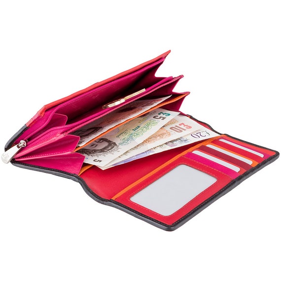 Handmade Leather Purse Ladies Berry Wallet Womens Wallets Genuine Leather RFID Blocking Button Close Purse P2 Neptune Etsy