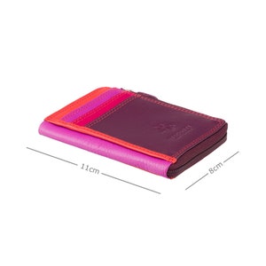 Porte-cartes RFID violet pour femme - Collection arc-en-ciel - Prune - Mini porte-monnaie - Porte-cartes - RB110 - Phi Phi