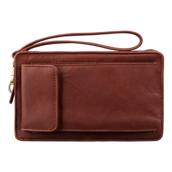 Unisex Wrist Bag Premium Leather Bag Wrist Bag Mens Bag Real Leather VISCONTI 18233 Brown Etsy Canada