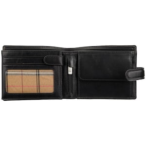 Portefeuille en cuir de luxe noir italien VISCONTI avec RFID - Portefeuille pour cartes et pièces de monnaie - Étui pour cartes - Veg Tan - Portefeuille pour hommes - MZ5 - Best-seller