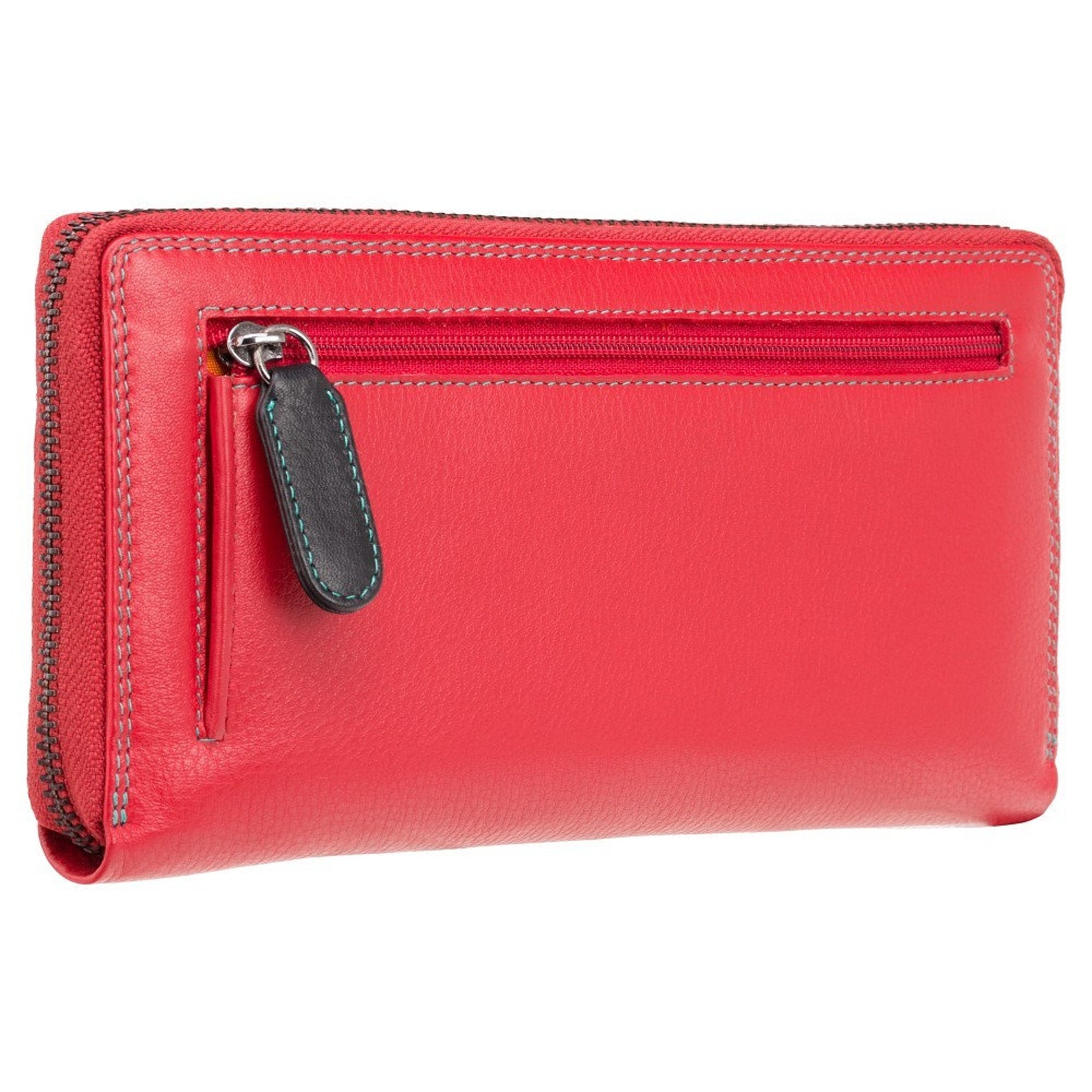 RED Leather Zip Around Purse Wallet Womens Zip Around | Etsy