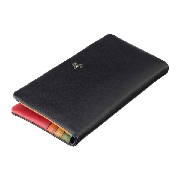 Colorful Purse Wallet - Ladies Wallet - Black - Womens Wallets - Genuine Leather - Button Close Purse - CM70 Anna