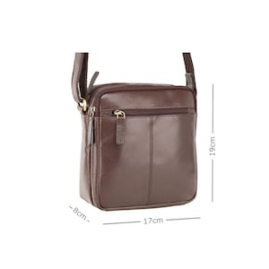 Collection de sacs à bandoulière VISCONTI - Bailey - S8 - Marron - Sac en cuir pour femme - Sac en cuir unisexe - Sac femme - Petit sac zippé