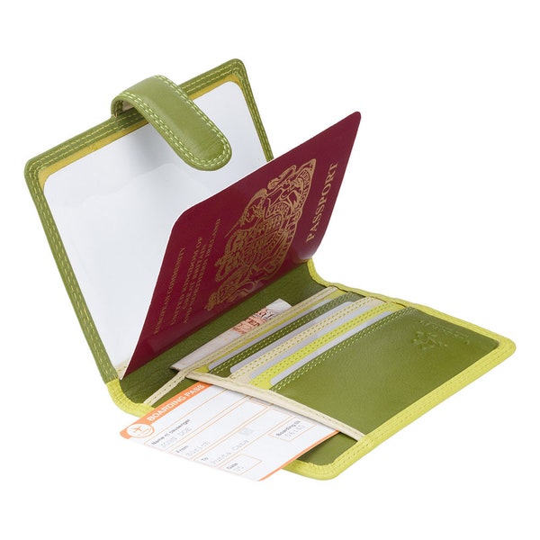 Colorful Green Passport Cover with RFID - Rainbow Collection - Lime - Passport Holder - Card Wallet - Travel Accessories - RB75 - Sumba