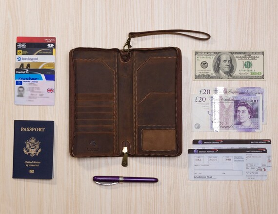 Custodia Documenti Famiglia Portadocumenti Da Viaggio Con Protezione RFID - Portafoglio Portapassaporti Famiglia Con Tracolla, Organizer Per Carte E Documenti Organizer Documenti Viaggio - Foto 13