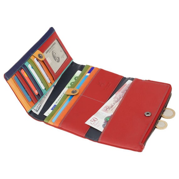 Colorful Purse Wallet Ladies Wallet Red Womens Wallets Genuine