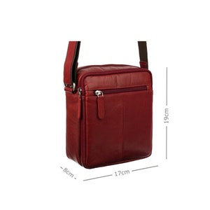 VISCONTI Sling Bags Collection - Bailey - S8 - Red - Leather Bag for Ladies - Unisex Leather Bag - Ladies Bag - Zip Top Small Bag