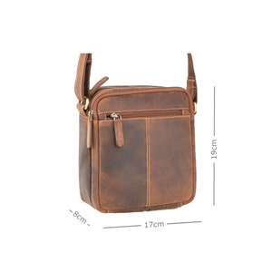 Collection de sacs à bandoulière VISCONTI - Bailey - S8 - Tan huilé - Sac en cuir pour femme - Sac en cuir unisexe - Sac femme - Petit sac zippé