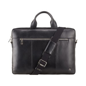 Slim Men's Bag In Leather - VISCONTI Merlin Messengers - Charles - Black - 13" Slim Laptop Briefcase -  ML28