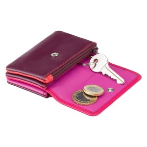 Purple Coin Purse - Rainbow Collection - Plum - Mini Coin Purse With Card Holding Wallet - RB99 - Tahiti