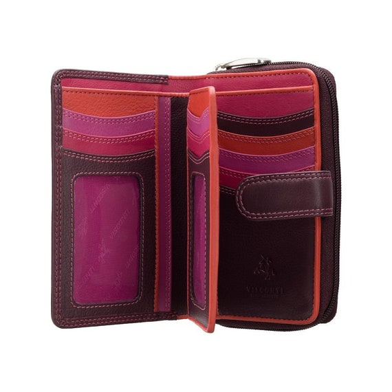 Amazon.com: Visconti Large Continental Zip Around Purse in Red Or Black  Multi SP79 (Black) : Clothing, Shoes & Jewelry