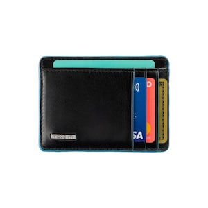 モナコ ハンド ブラック 高品質レザー カード & ID ホルダー VISCONTI 製 - RFID カード ホルダー ALP91 ブラック - 男性に最適なギフト