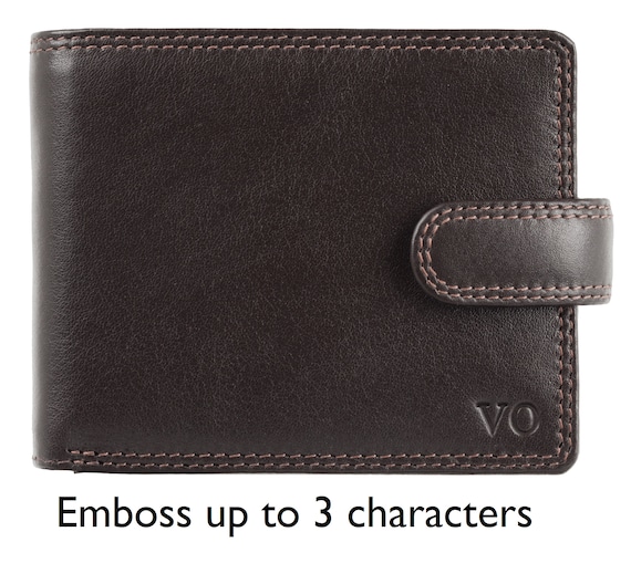 PERSONALISED Leather Wallet With RFID Blocking Technology For Men - Chocolate Brown - HT13 - Gift Boxed - Best Seller - Embossed Wallet
