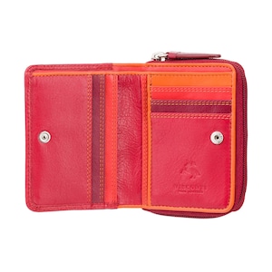 Small Leather RFID Purse - Rainbow Collection - Red - Large Coin Purse With Card Holding Wallet - RB53 - Hawaii