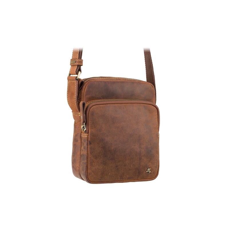 Handmade Small Leather Bag - Cross Body Small Leather Satchel - Leather Bags For Men by VISCONTI - Havanna Tan Premium Leather - TC68 image 1